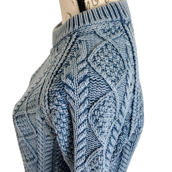 L.L. Bean Blue Cable Knit Sweater - Picture 9 of 13